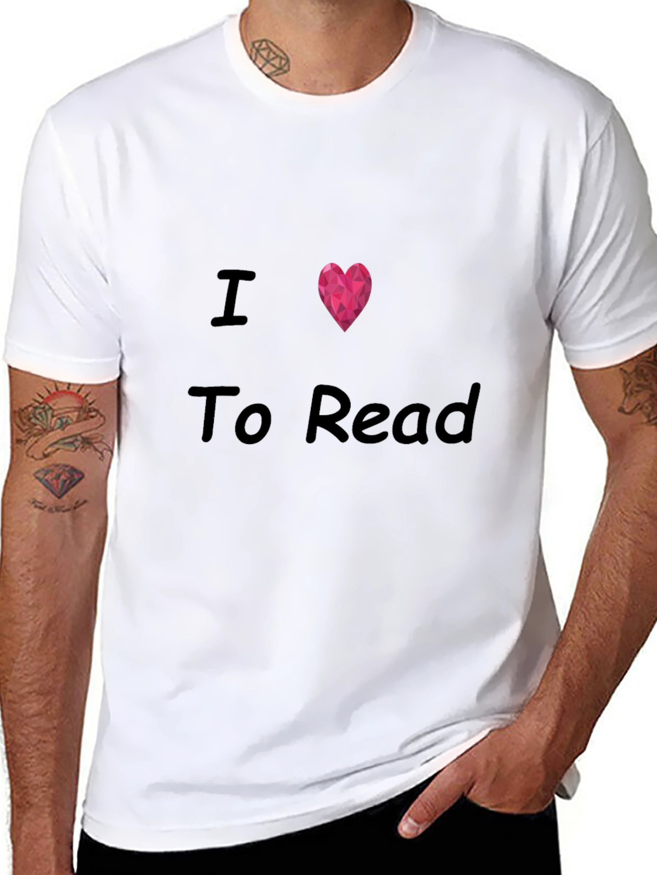 Black I Heart to Read Black T-Shirt view 8