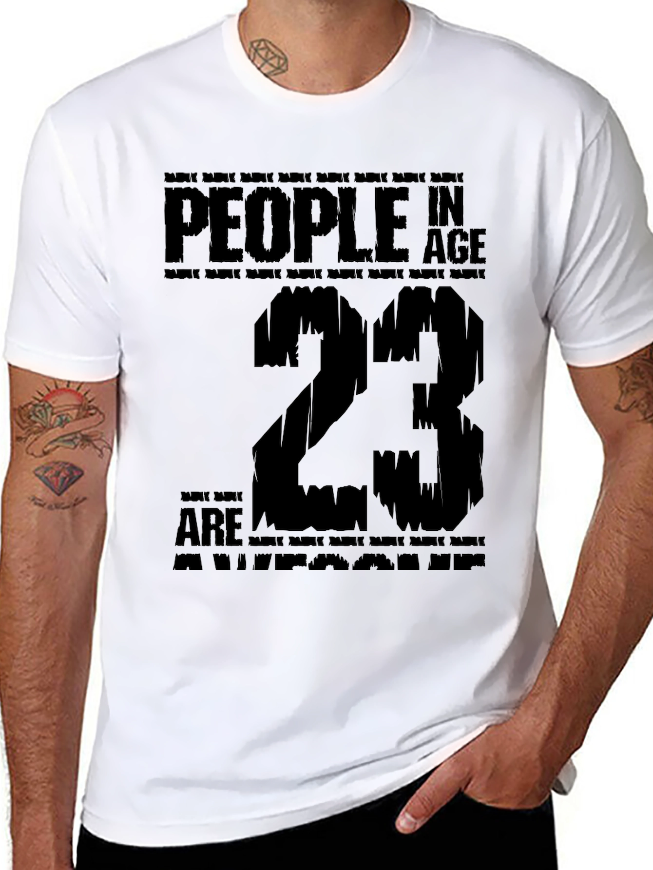 Black Awesome 23 Year Old Birthday T-Shirt view 8