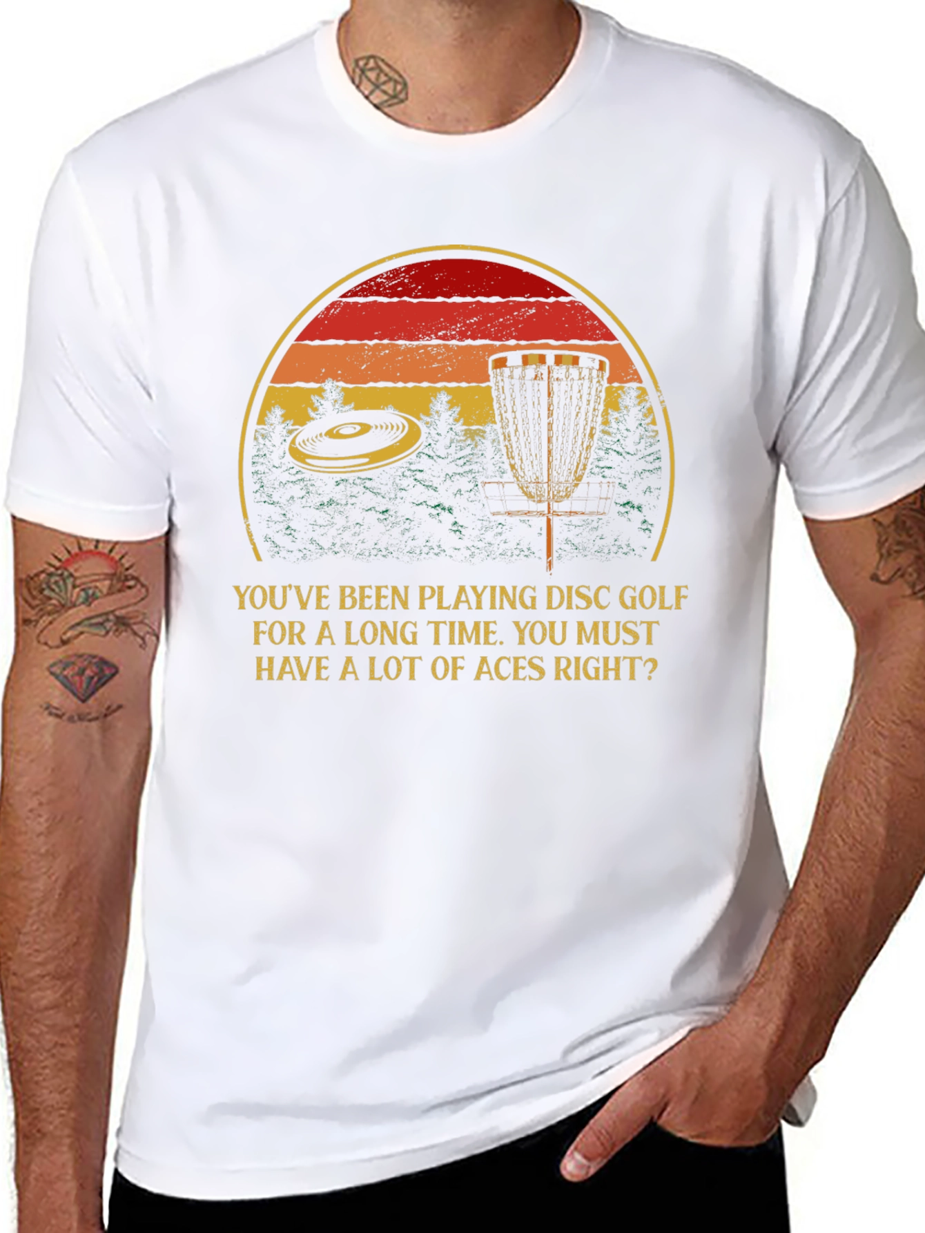 Disc Golf Aces T-Shirt - Retro Sunset Design - 8