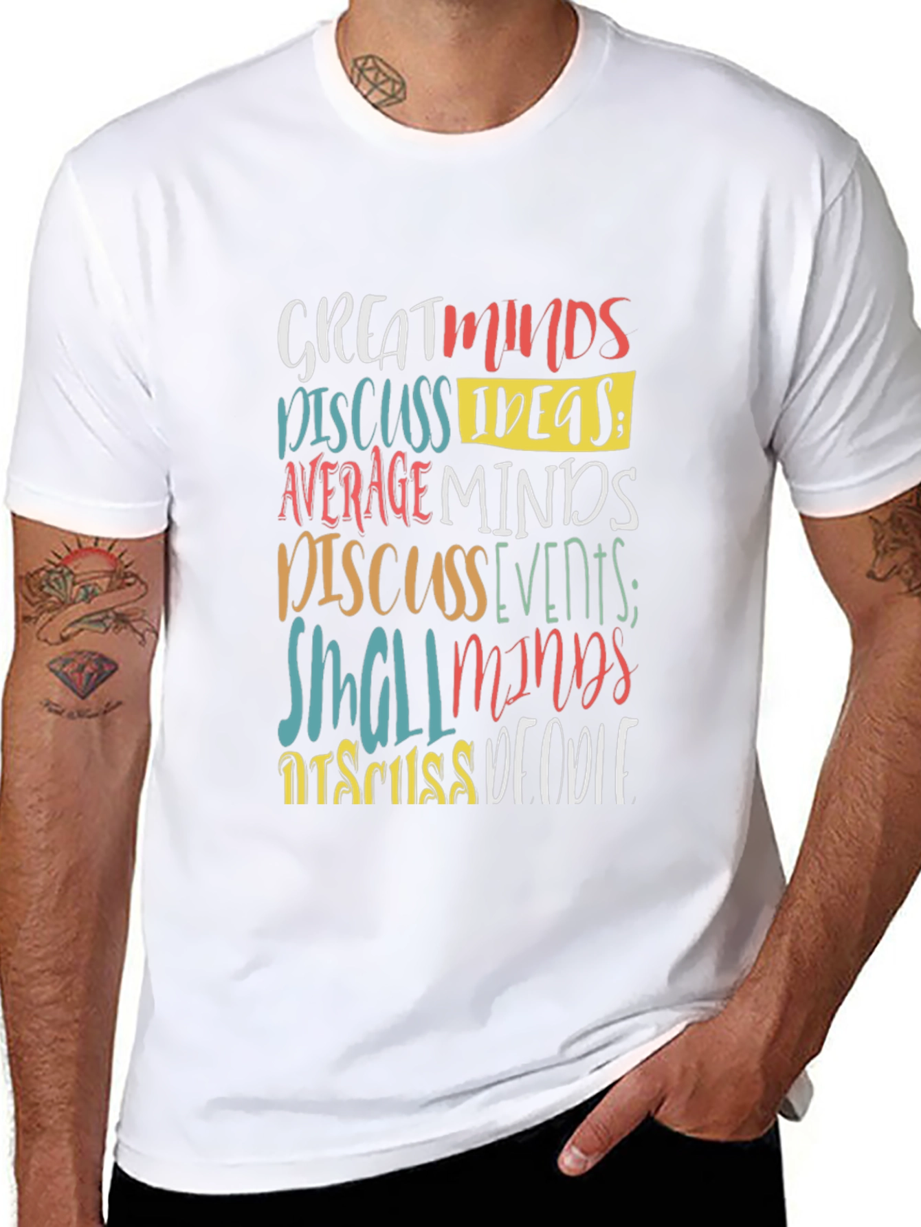 Black Great Minds Discuss Ideas Graphic Tee view 8
