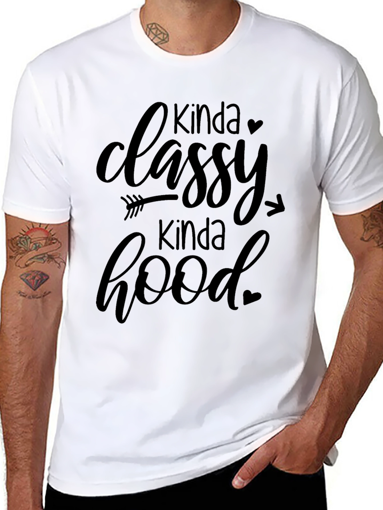 Black Kinda Classy Kinda Hood Graphic Tee view 8