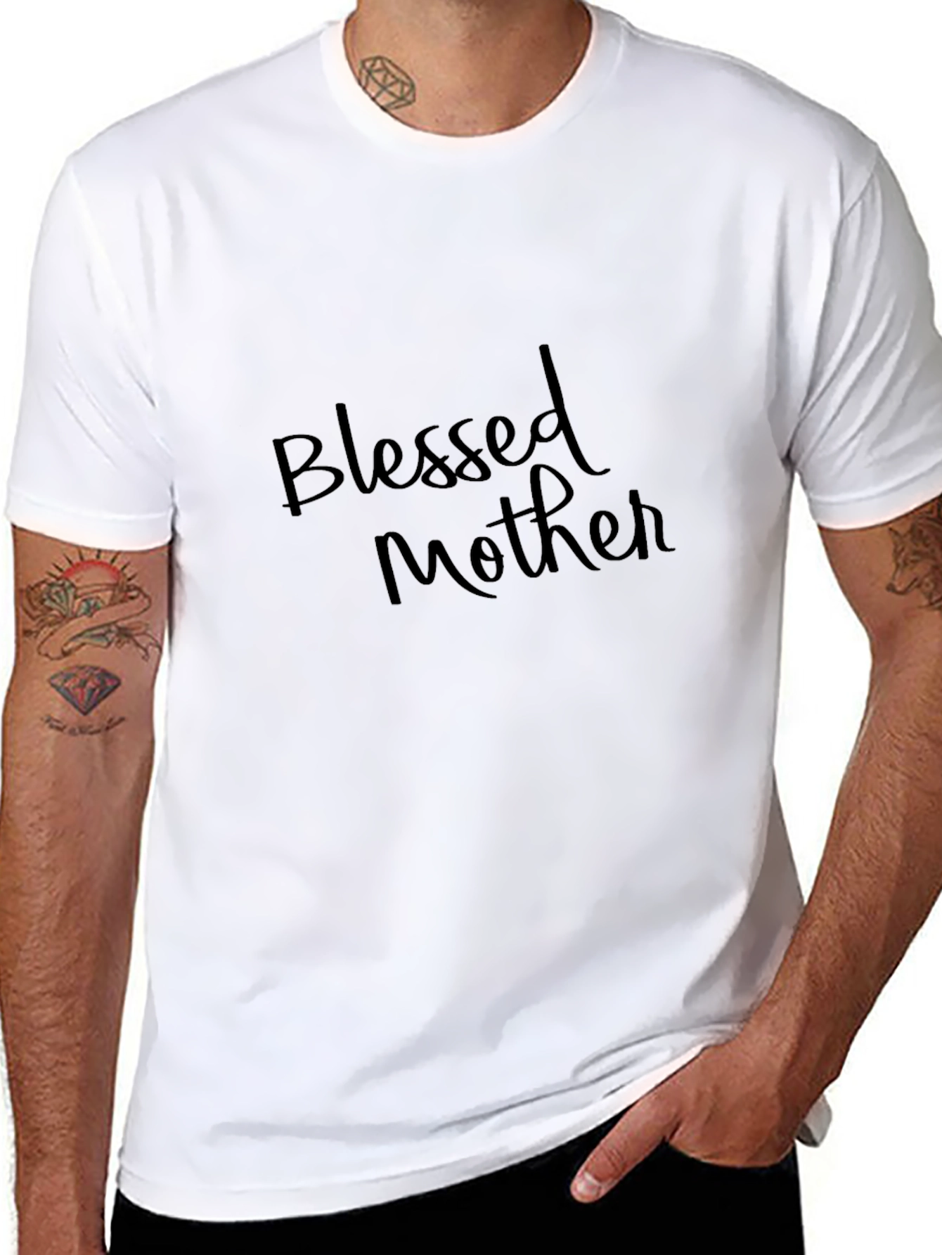 Black Blessed Mother Black Tee view 8