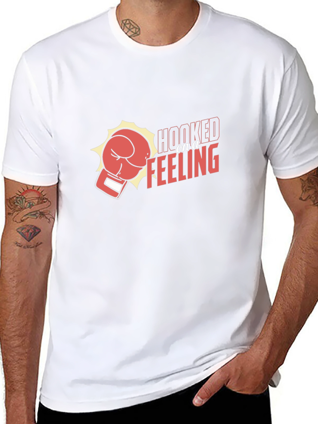 Black Hooked On a Feeling Boxing Glove Graphic Tee view 8