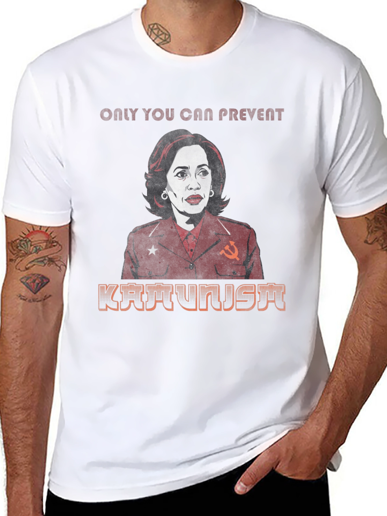 Black Kamunist Kamala Parody T-Shirt view 8