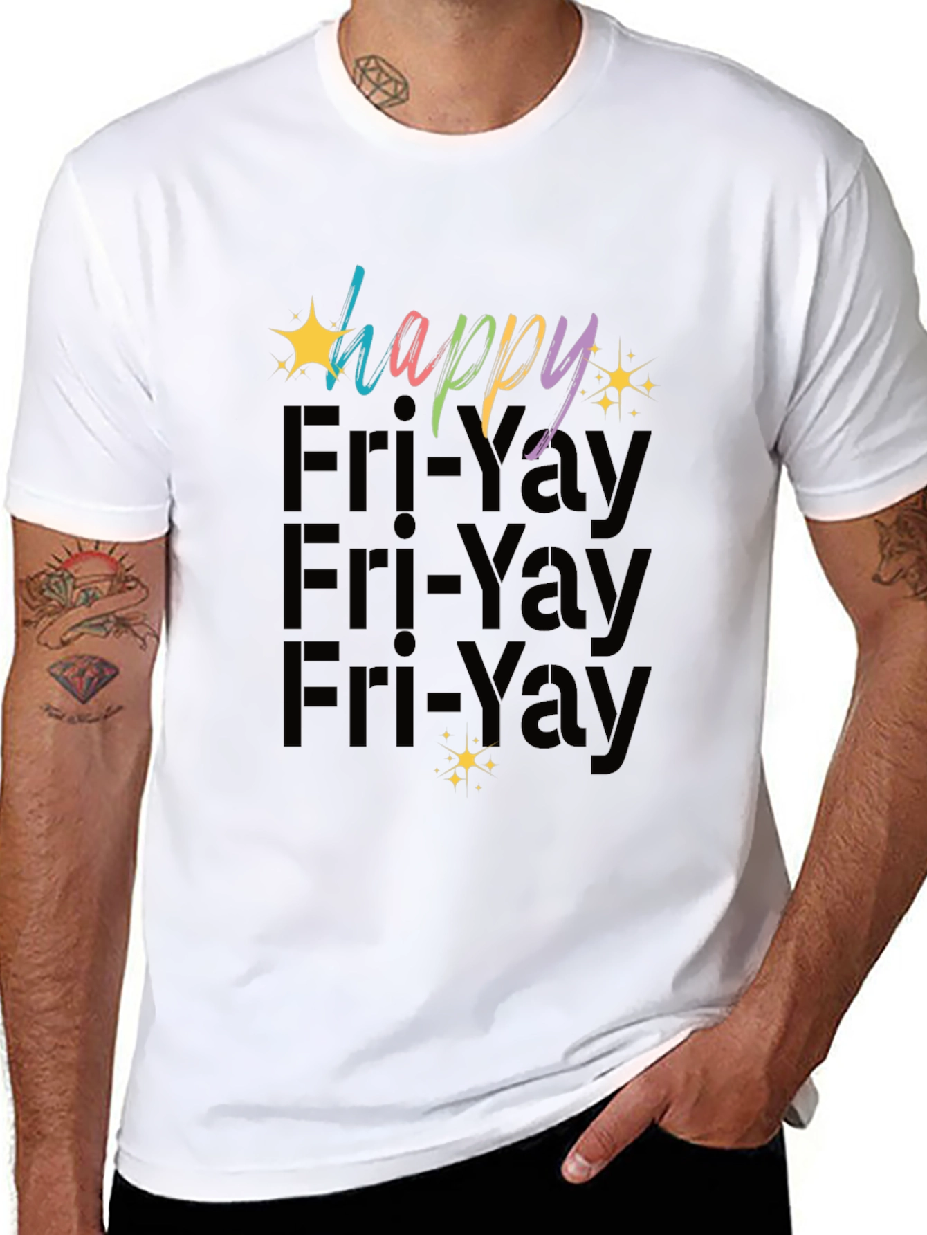 Black Happy Fri-Yay Graphic T-Shirt - Black view 8