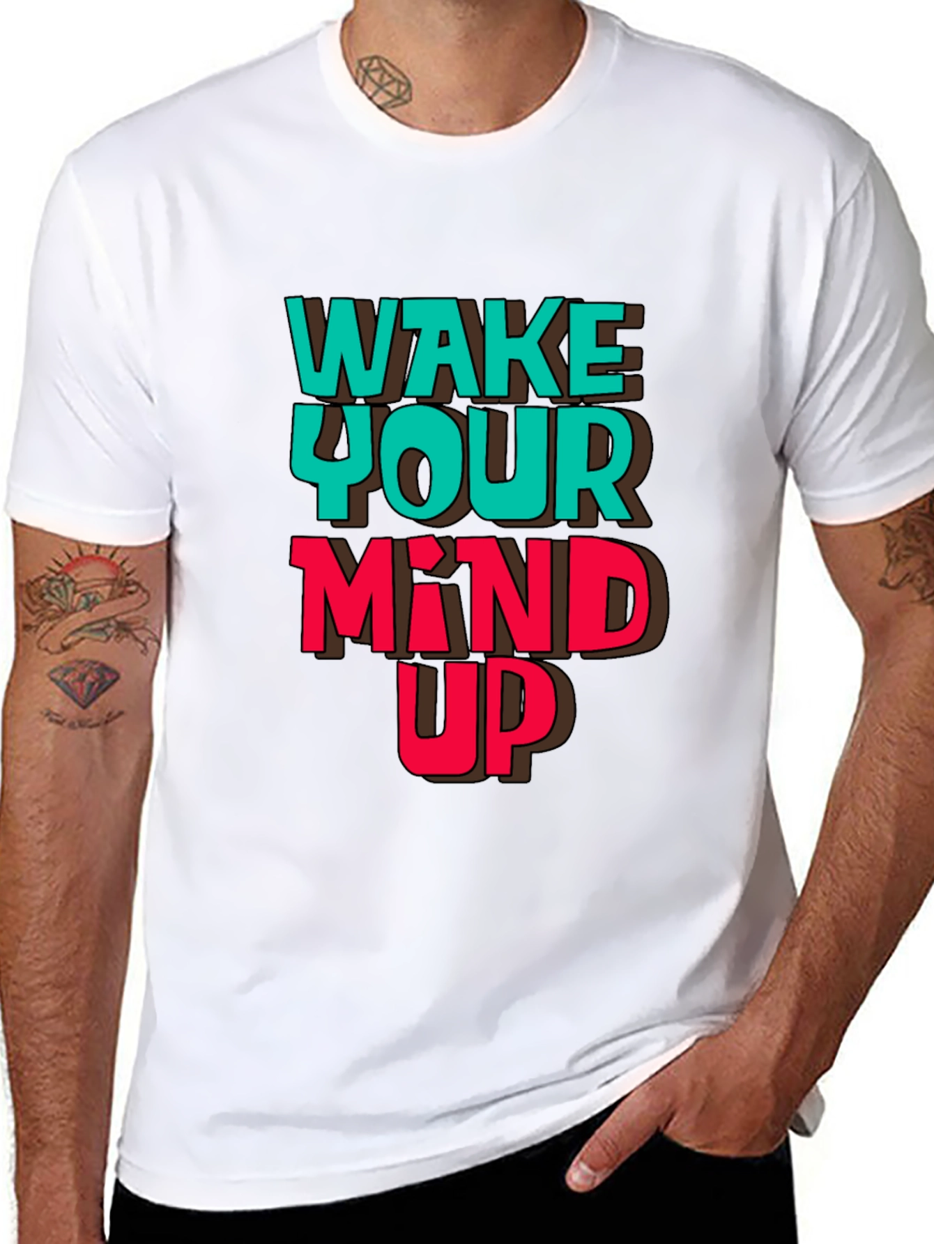 Black Wake Your Mind Up Graphic Tee - Black view 8