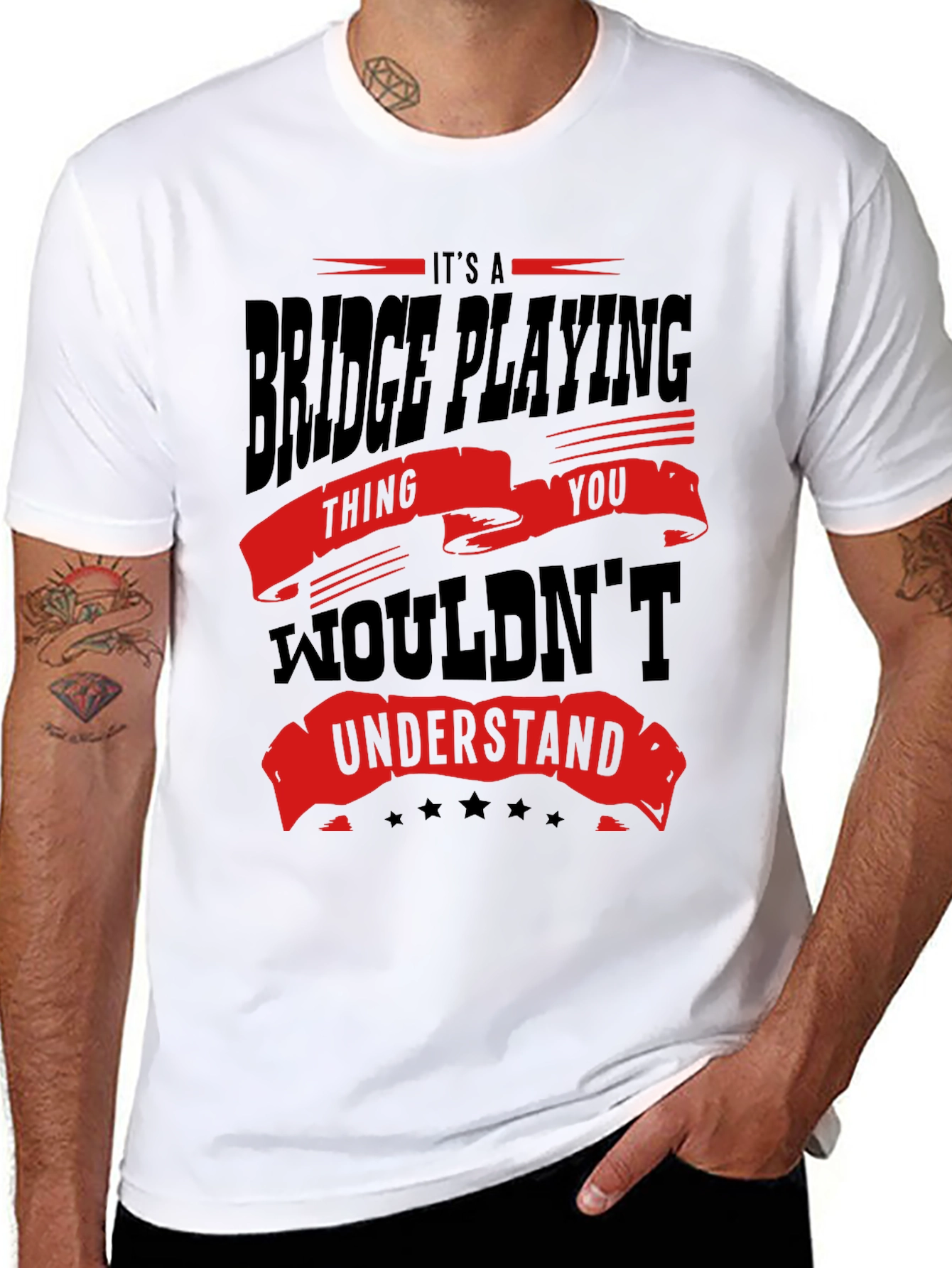 Black Bridge Playing T-Shirt - Funny Saying view 8