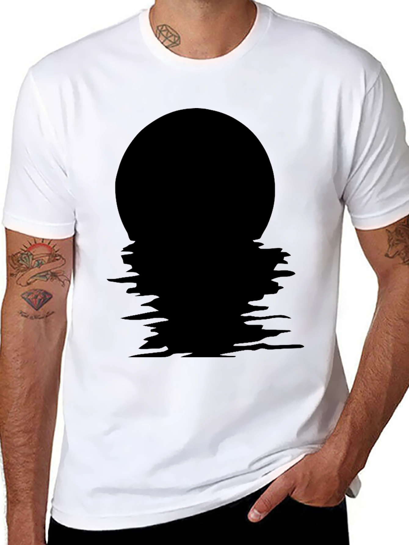 Black Black Moon Reflection T-Shirt view 8