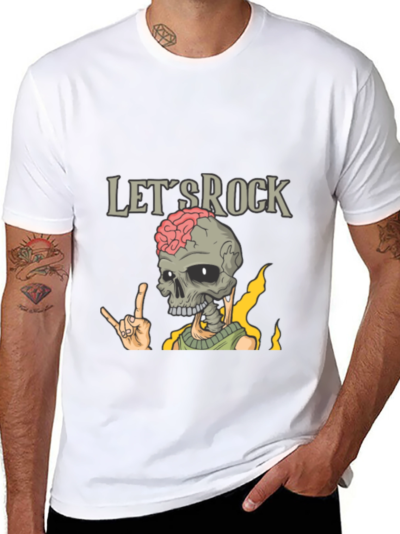 Black Let's Rock Skeleton T-Shirt view 8