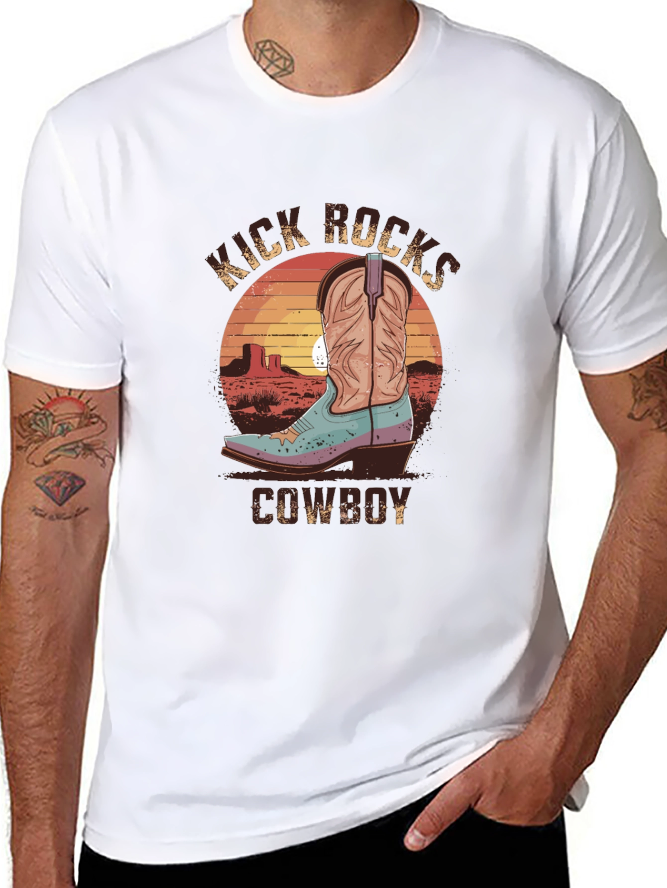 Black Kick Rocks Cowboy Graphic Tee view 8