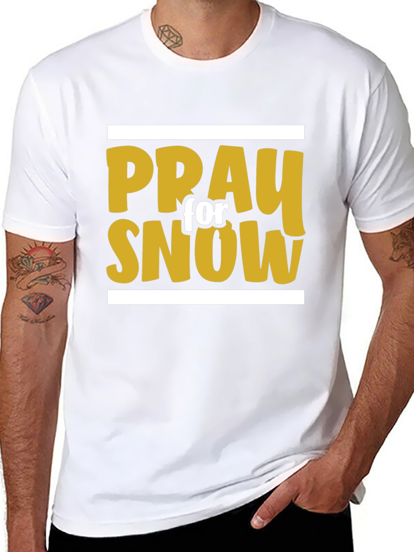 Black Pray for Snow Graphic Tee view 8