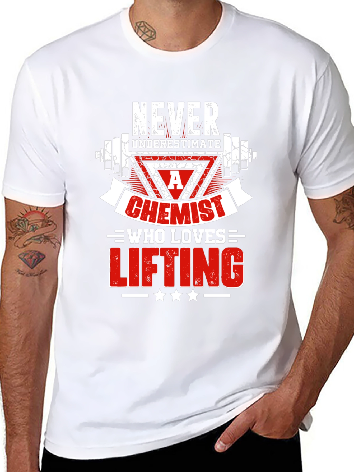 Black Chemist Who Loves Lifting Black T-Shirt view 8
