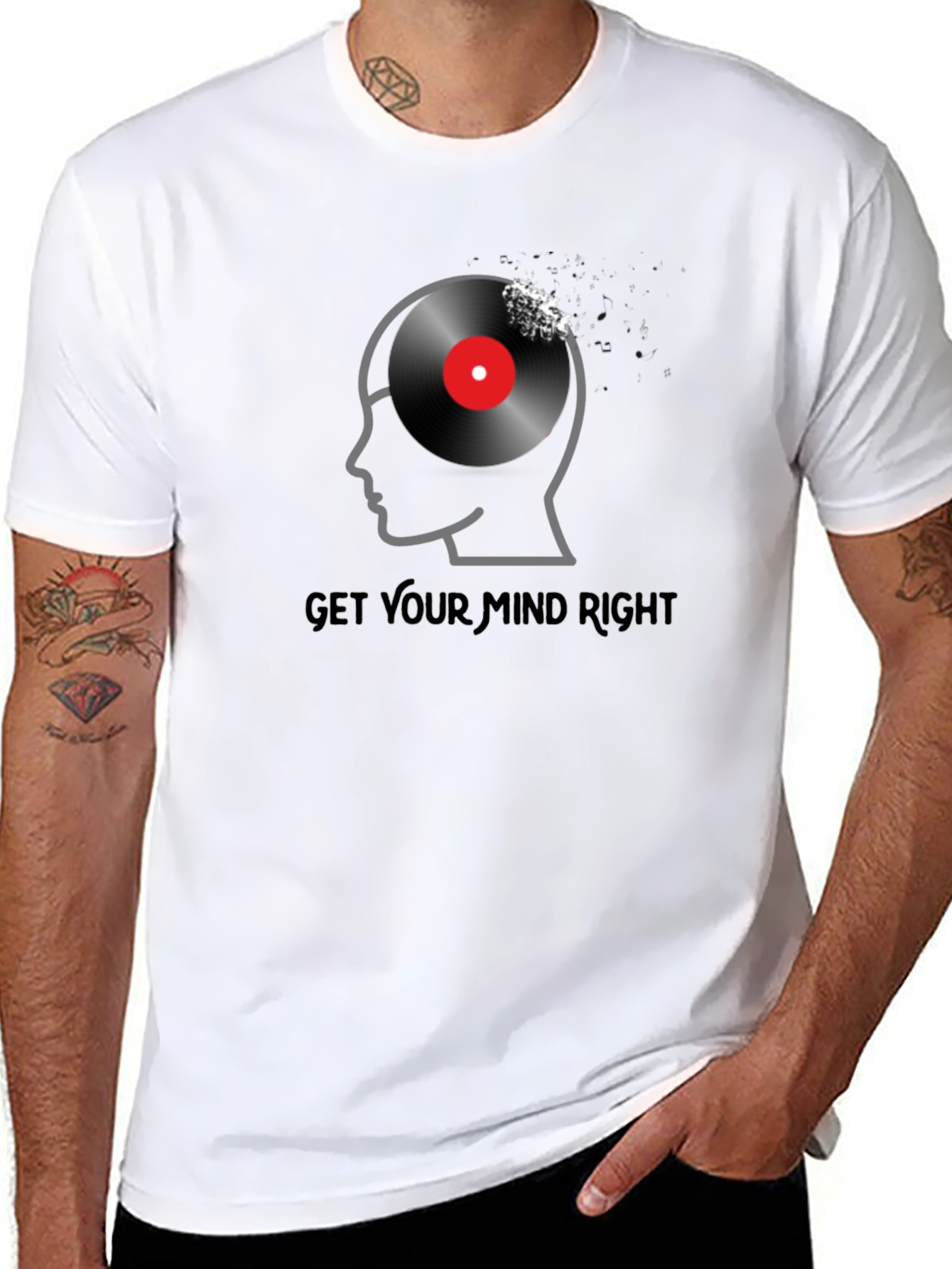 Black Get Your Mind Right Graphic Tee view 8