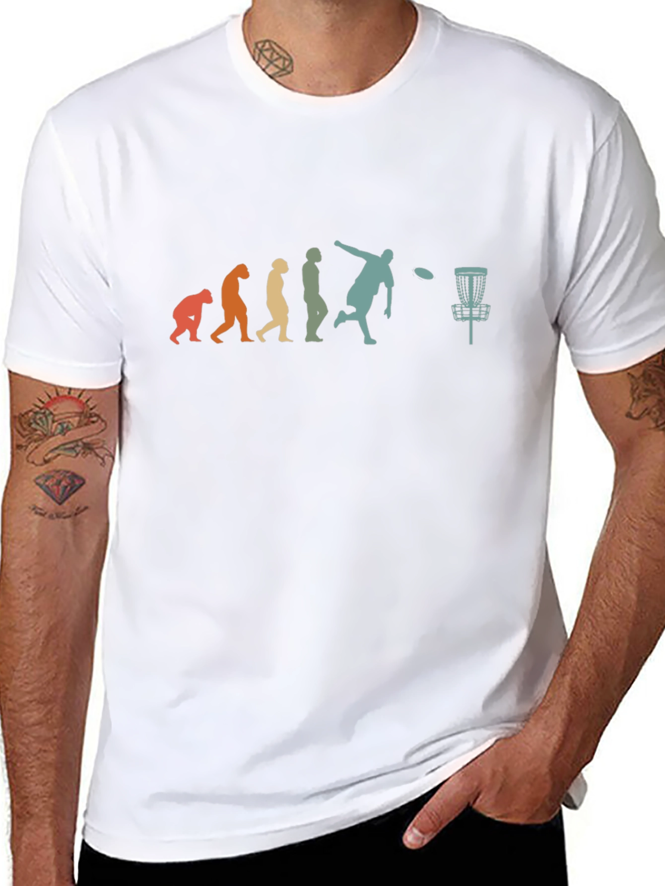 Black Disc Golf Evolution Graphic T-Shirt view 8