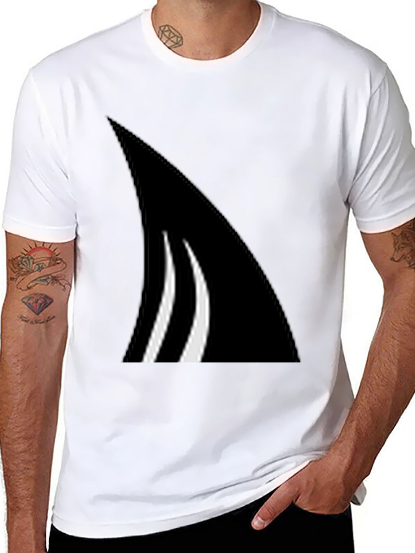 Black Abstract Graphic Tee - Black view 8