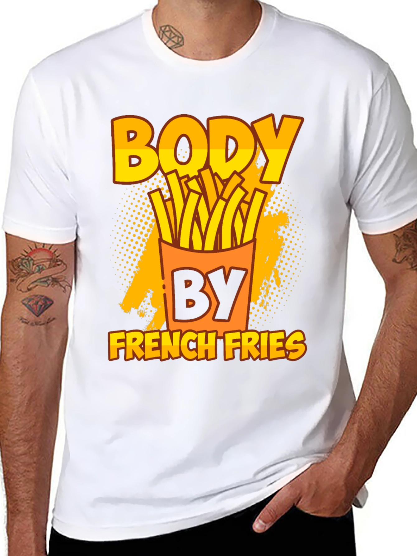 Black Body By French Fries T-Shirt view 8