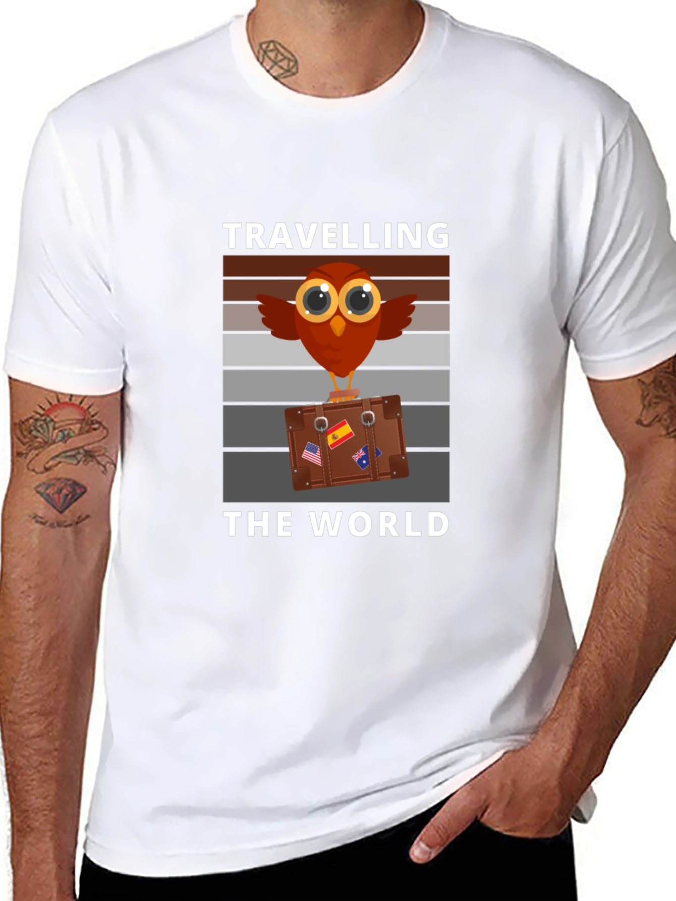 Black Traveling the World Graphic Tee view 8