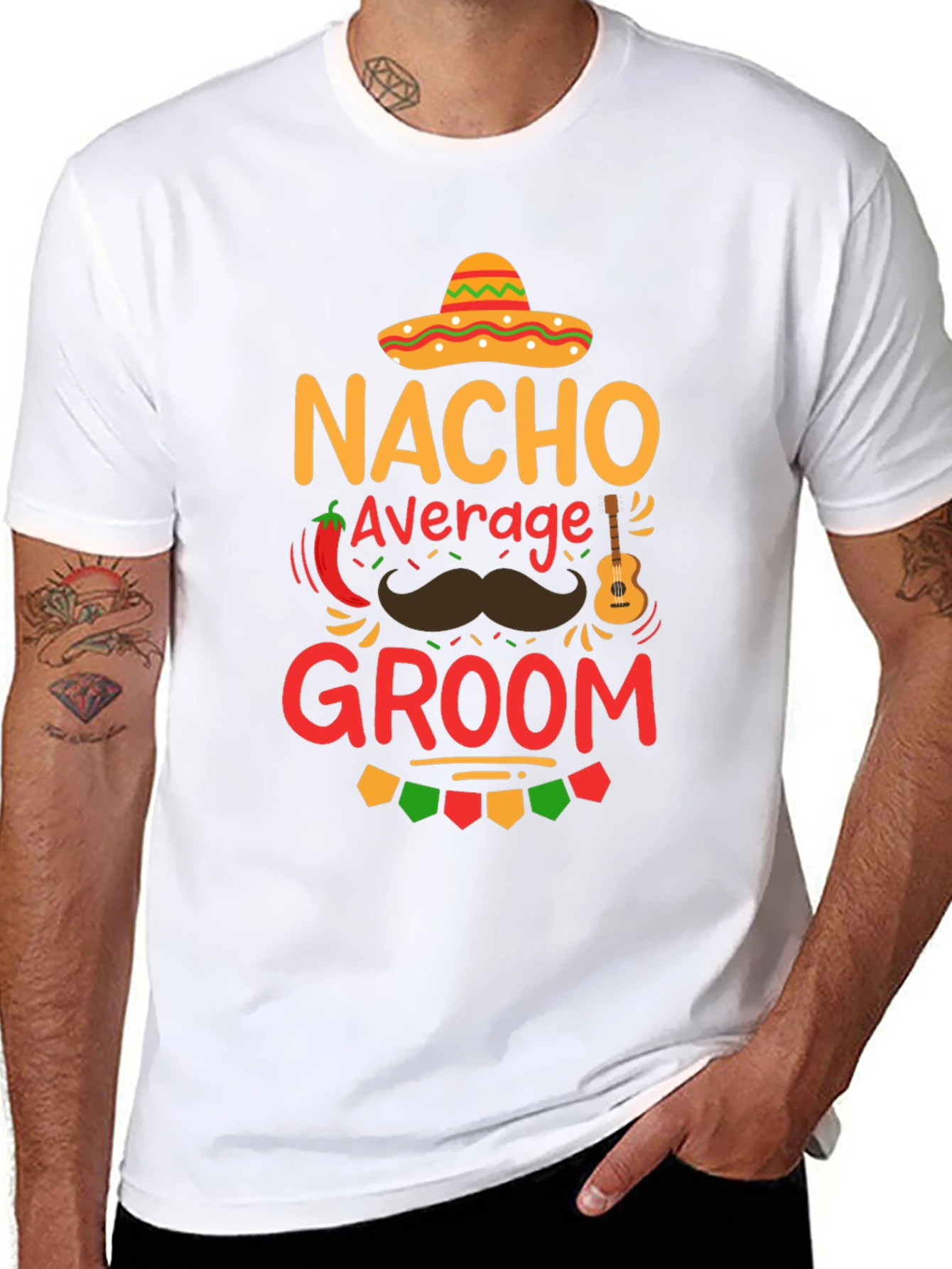 Black Nacho Average Groom Graphic Tee view 8