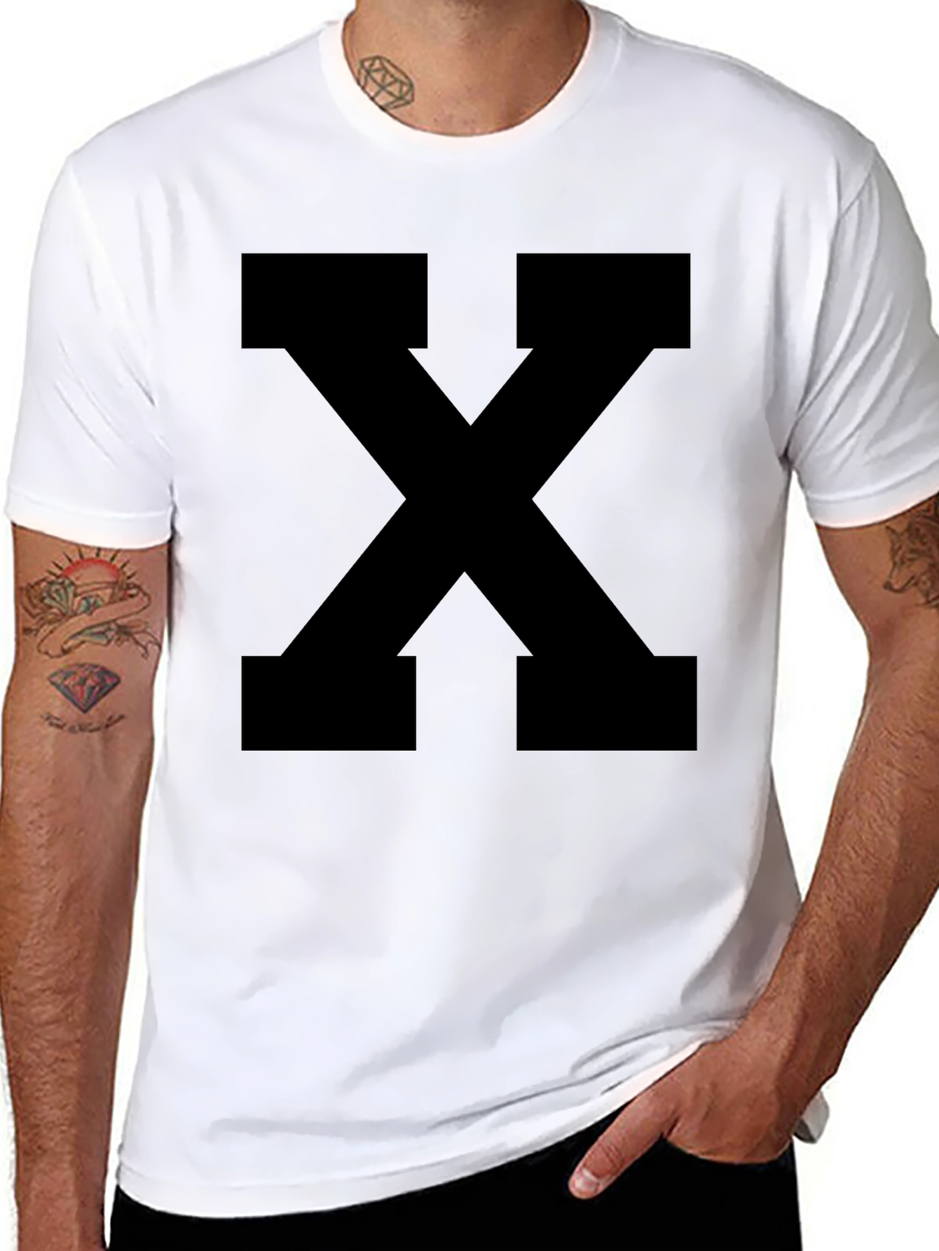Black Bold Black "X" Graphic Tee - Casual Style view 8