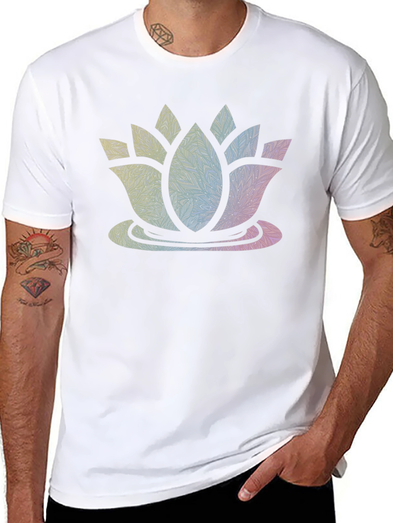 Black Lotus Mandala Graphic T-Shirt view 8