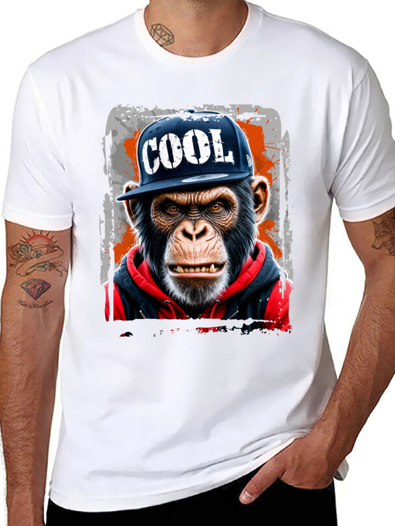 Black Cool Ape Graphic Tee - Urban Style T-Shirt view 8