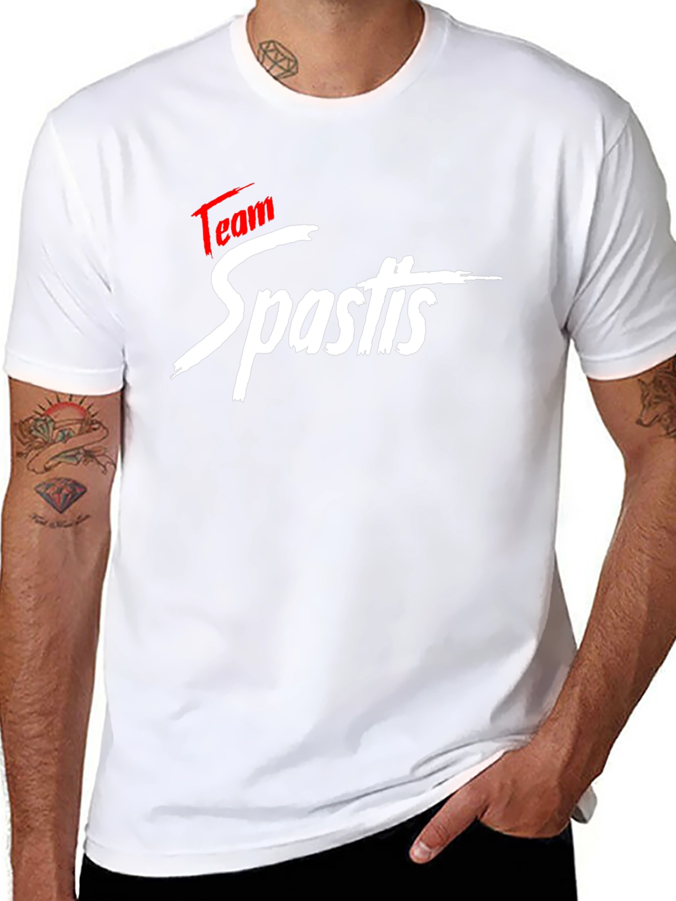 Black Team Spastis Graphic Black T-Shirt view 8