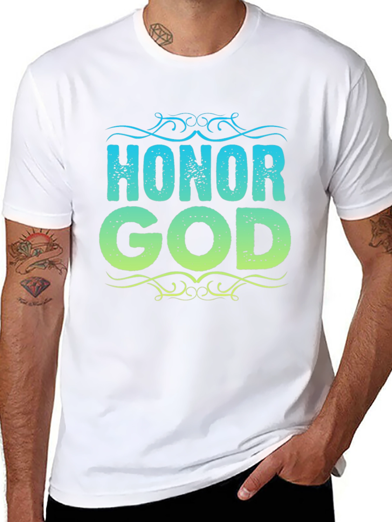 Honor God Graphic Tee - Stylish Christian Apparel - 8