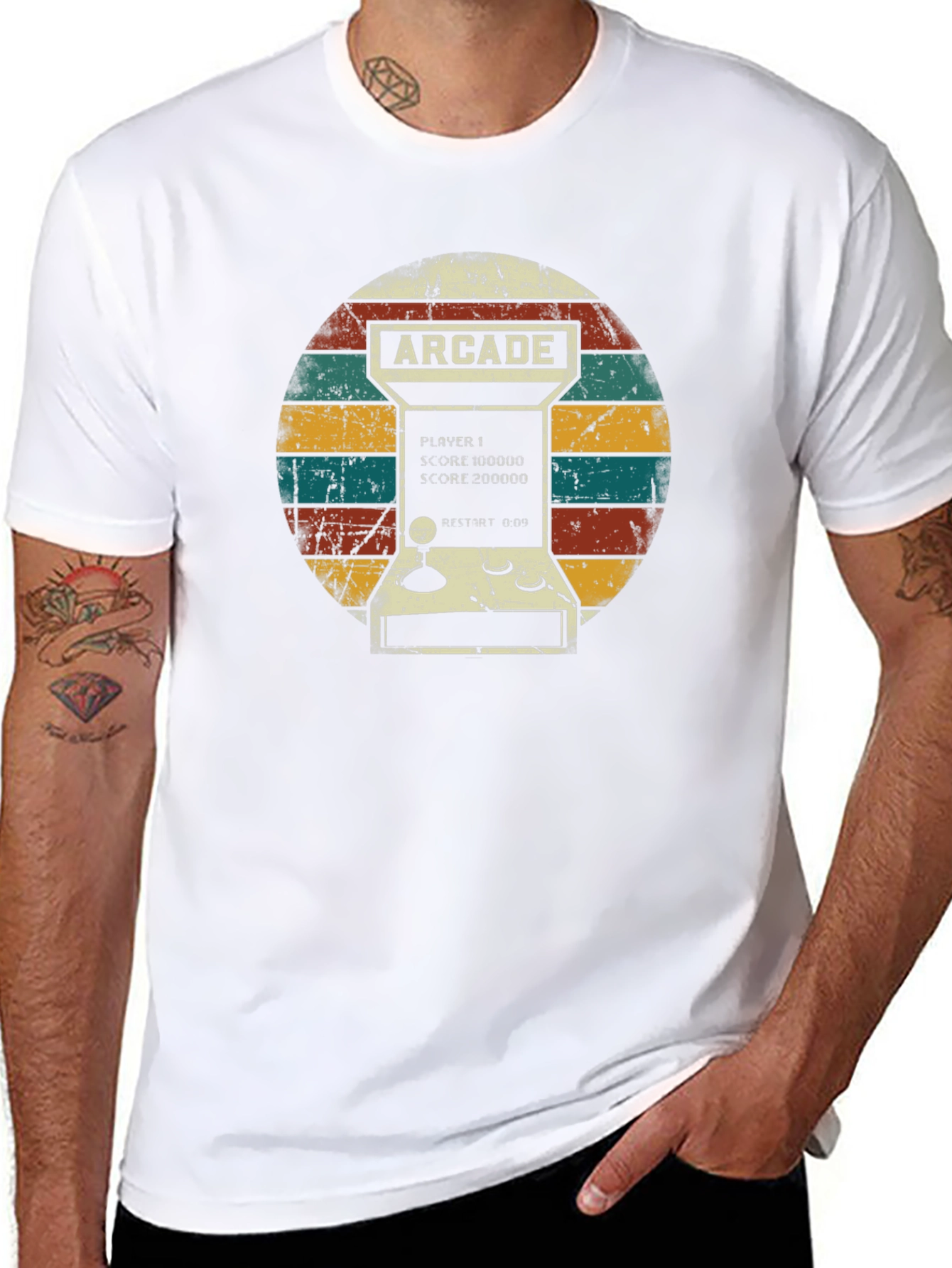 Black Retro Arcade Game T-Shirt - Vintage Gamer Style view 8