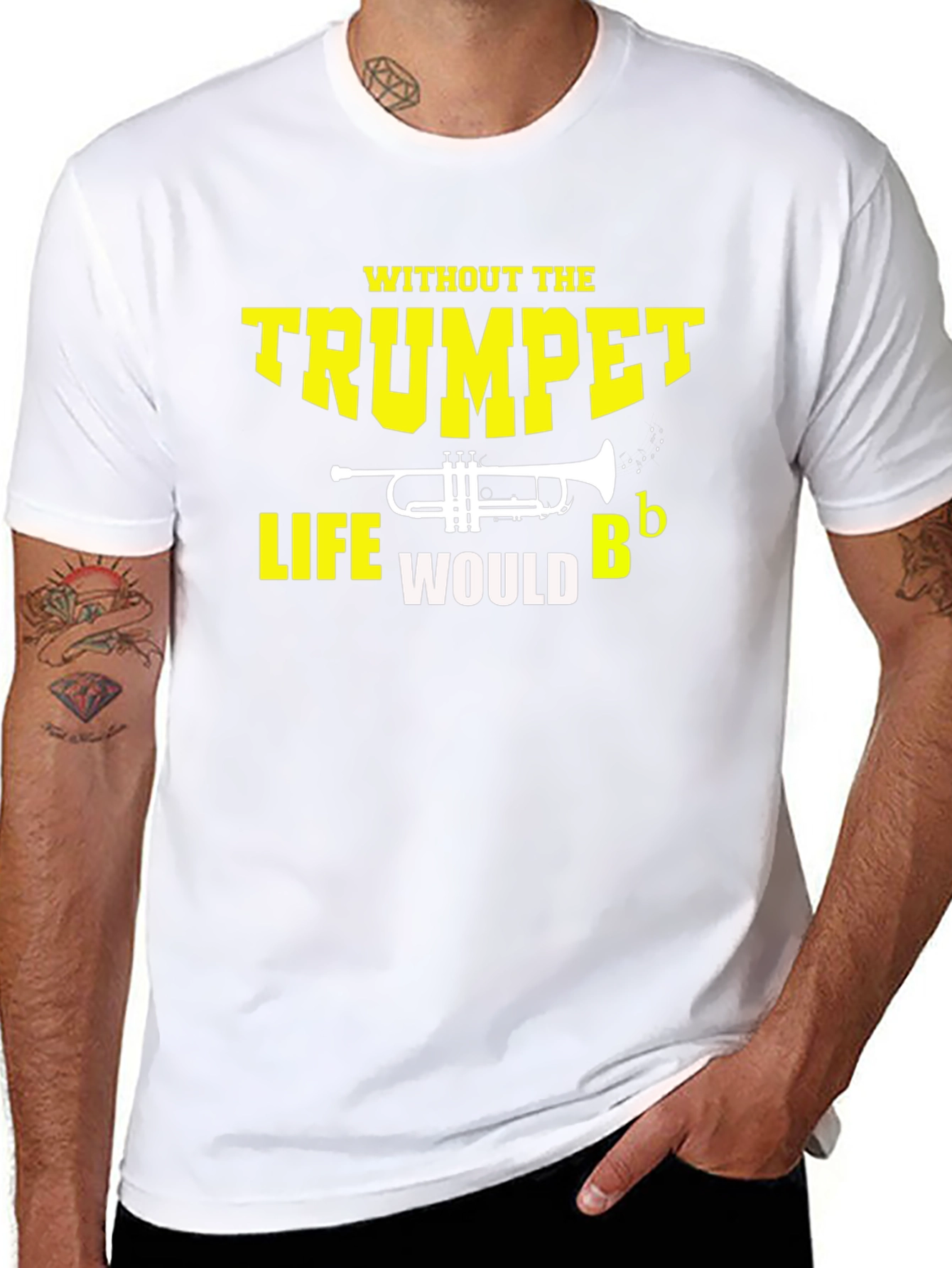Black Trumpet Music Humor Graphic Tee view 8