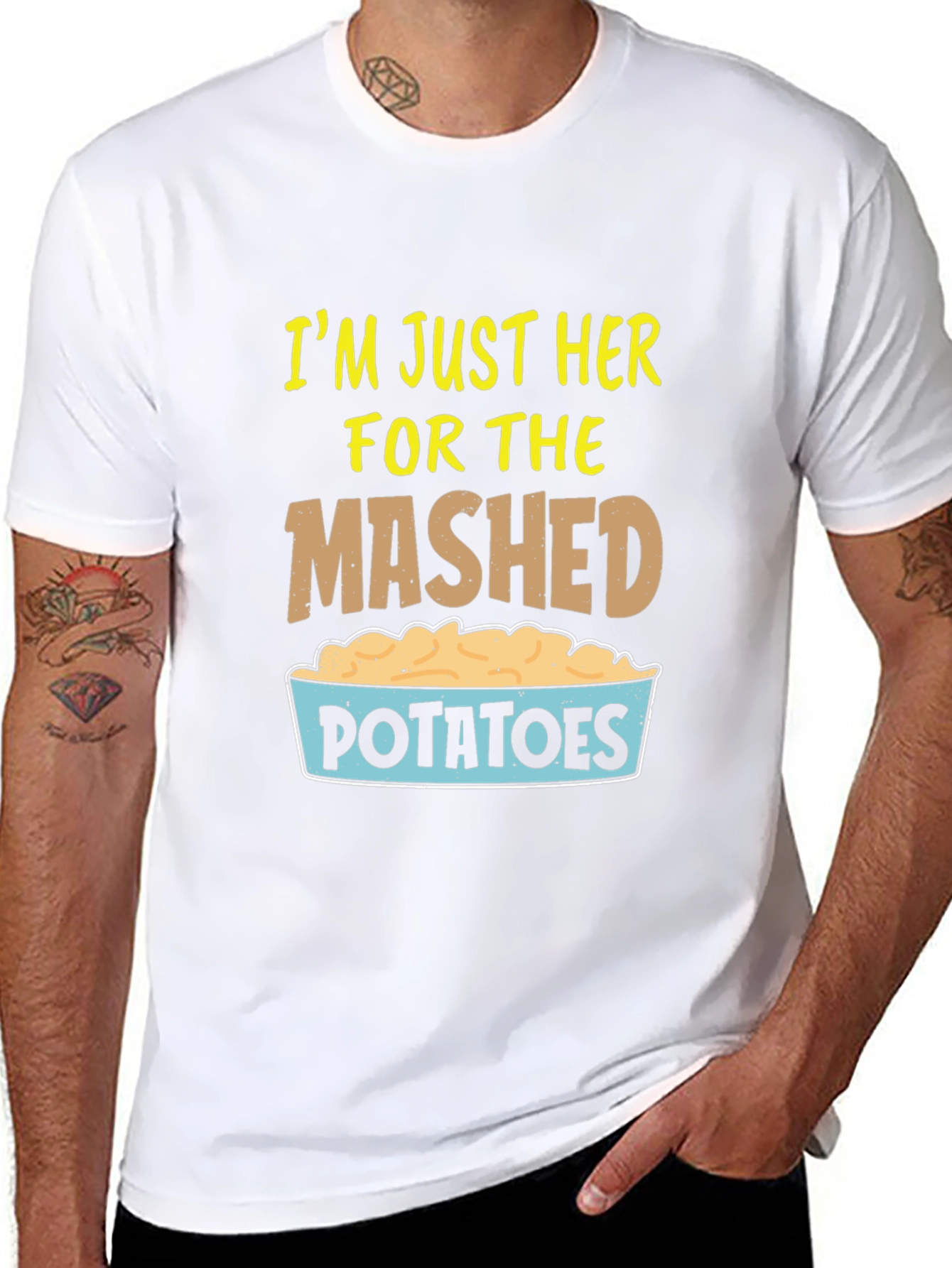Black Mashed Potatoes Graphic T-Shirt, Foodie Tee view 8