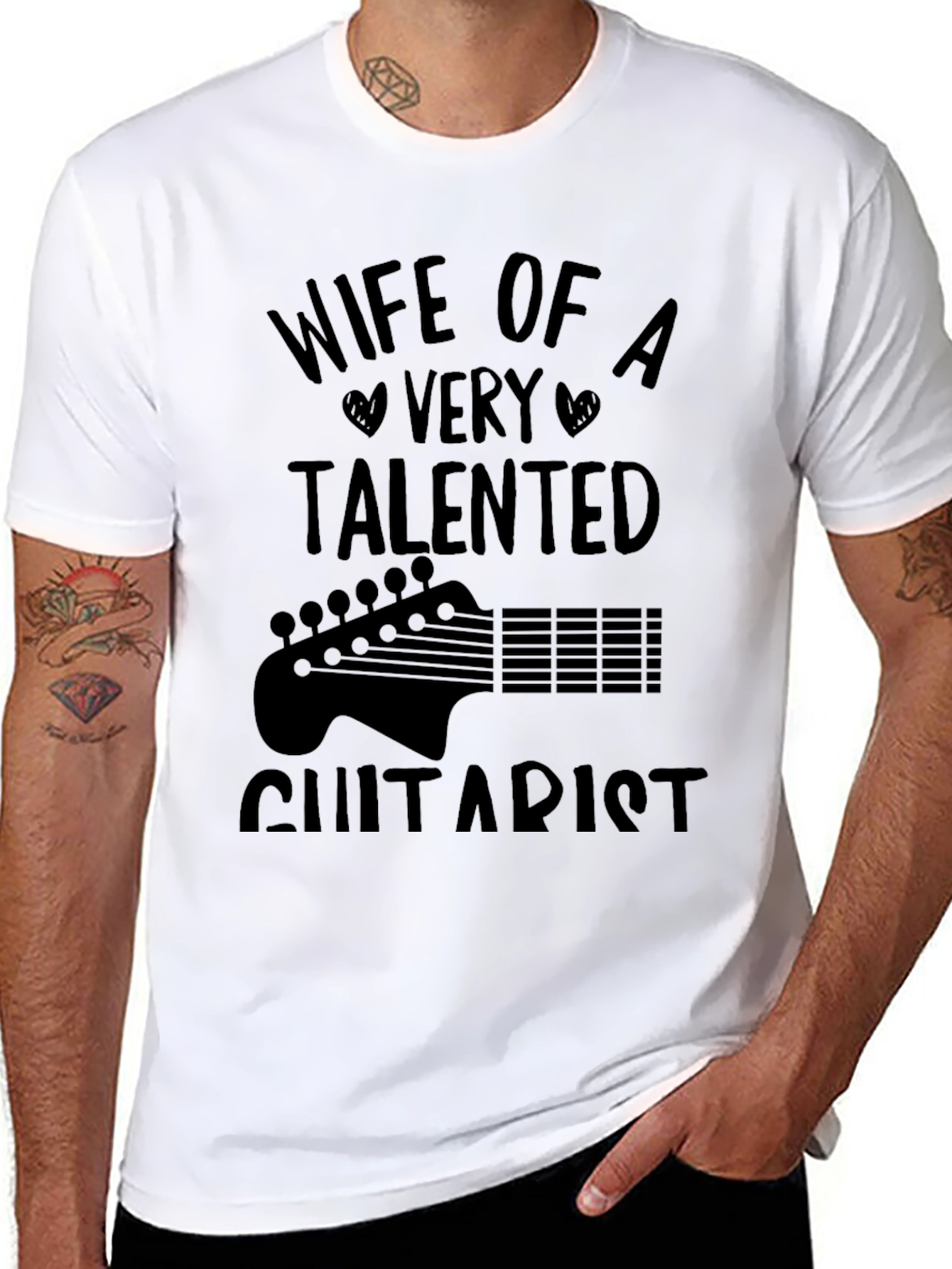 Black Wife of a Talented Guitarist Black T-Shirt view 8