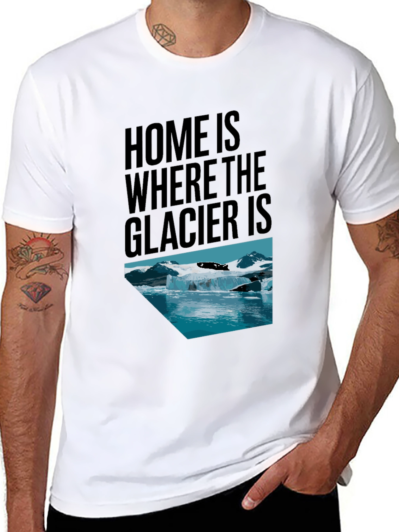 Black Glacier Graphic Tee: Home Is Where the Glacier Is T-Shirt view 8