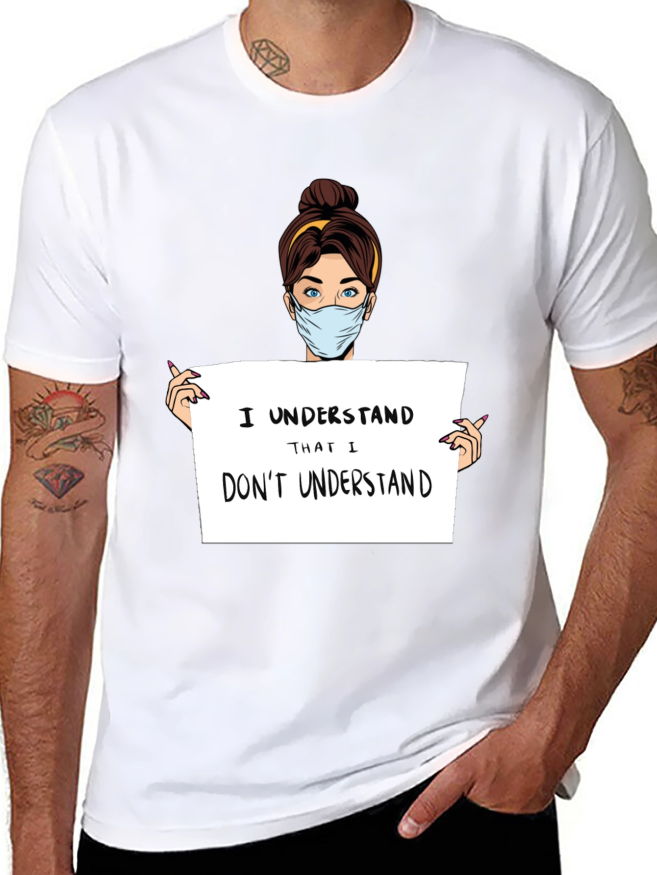 Black I Understand T-Shirt - Humorous Graphic Tee view 8
