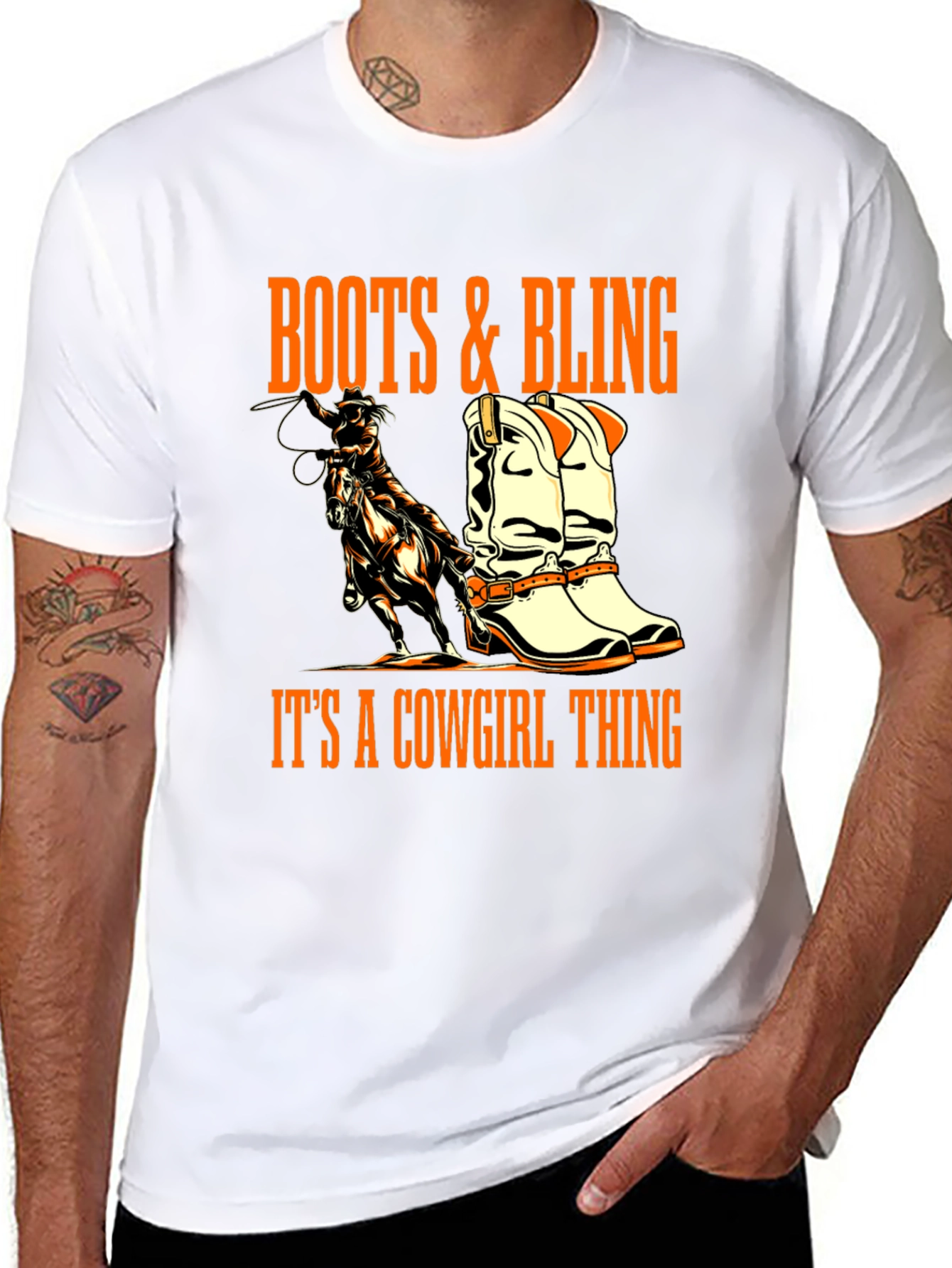 Black Boots & Bling Cowgirl T-Shirt view 8