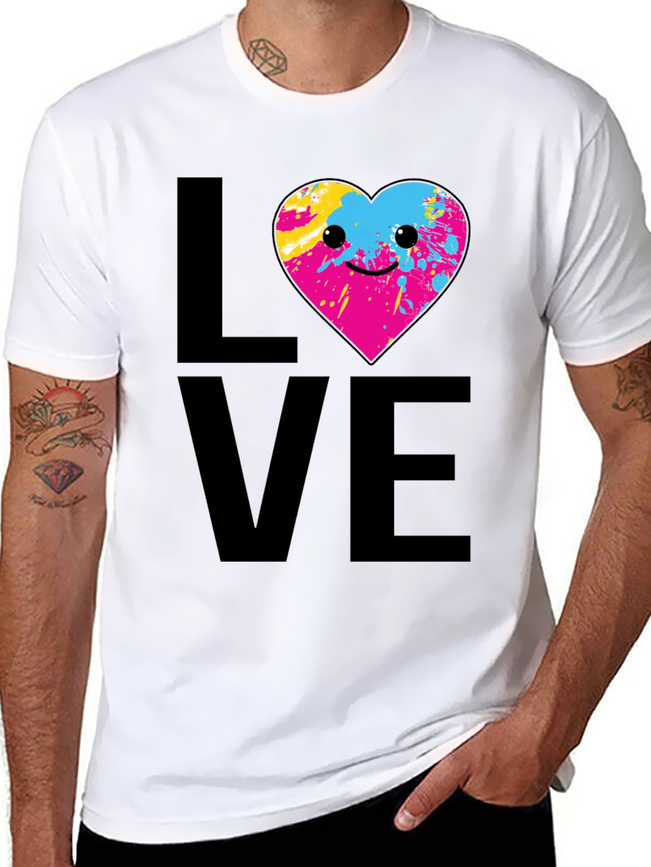 Black Love Heart Graphic Tee - Fun & Unique Design view 8