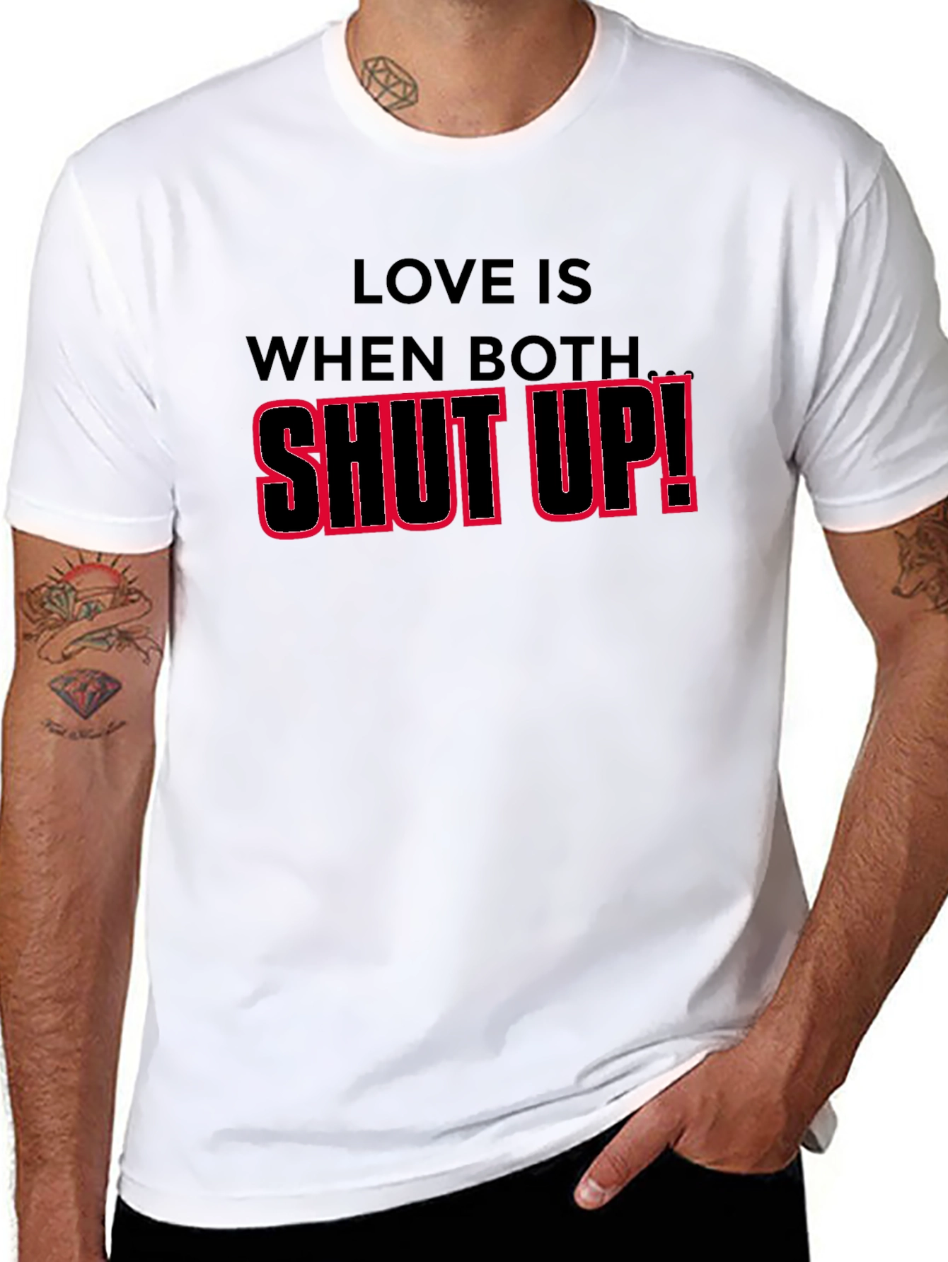 Black Shut Up! Graphic T-Shirt - Bold Statement Tee view 8
