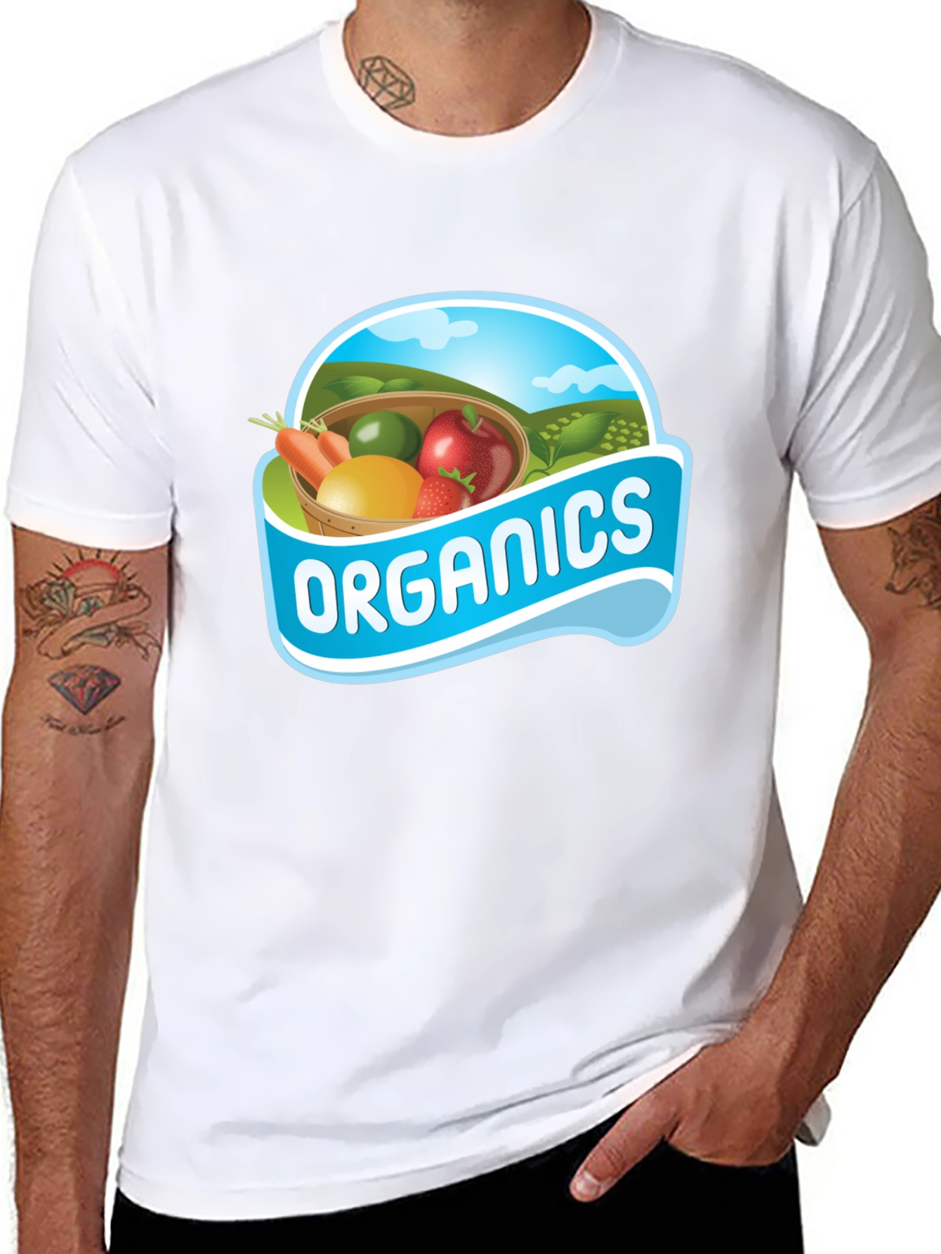 Black Organic Produce T-Shirt - Farm Fresh Style view 8