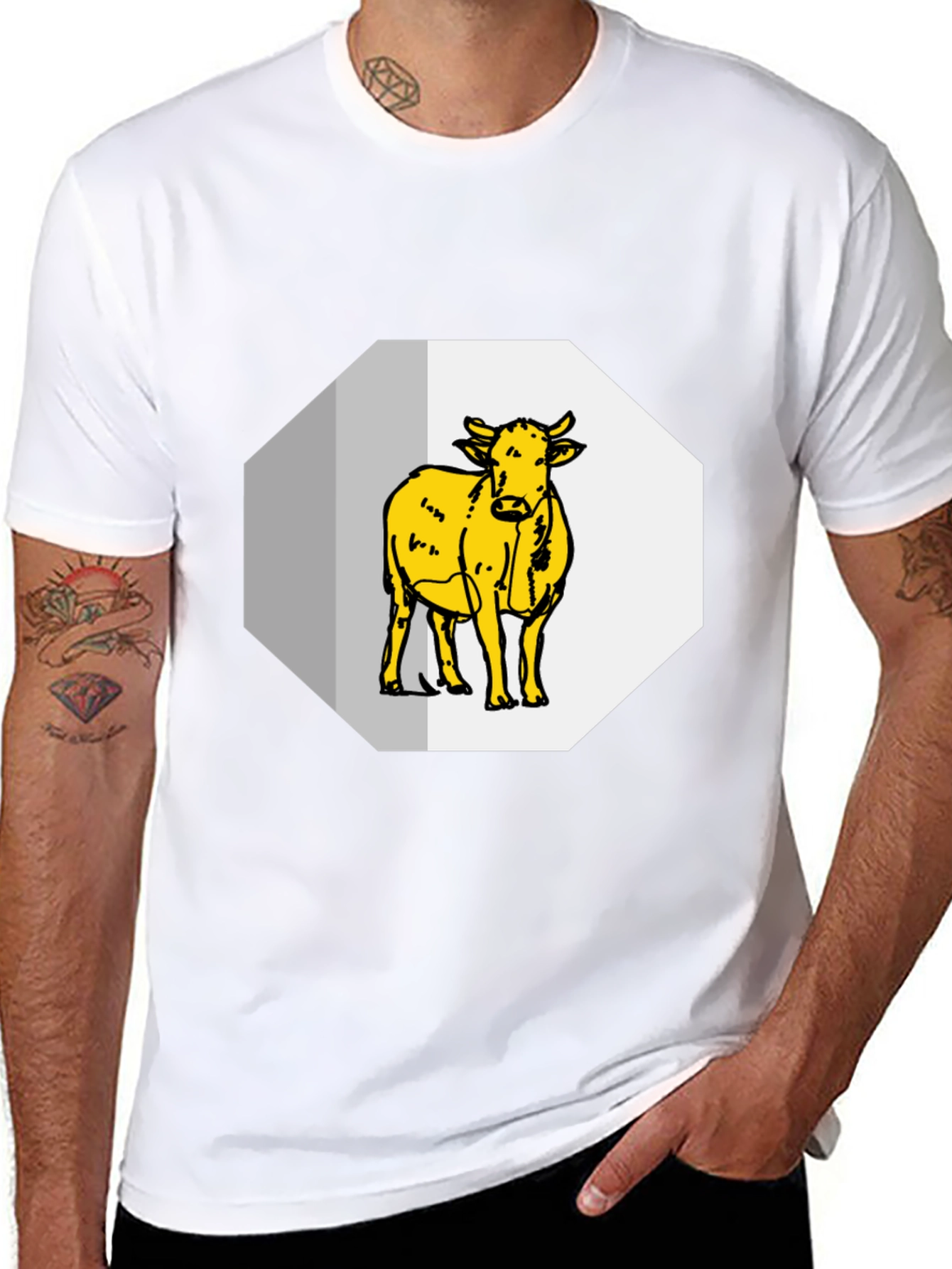 Black Cow Graphic Tee - Black Cotton Blend view 8