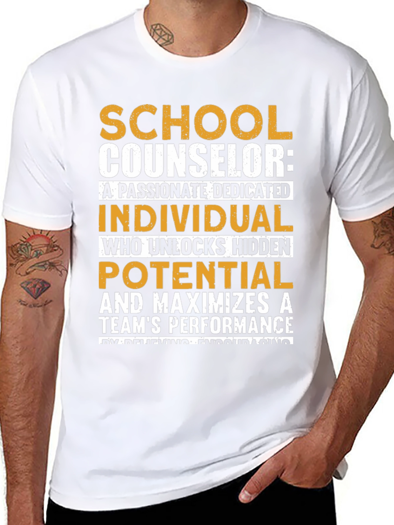 Black School Counselor Passionate Dedicated T-Shirt view 8