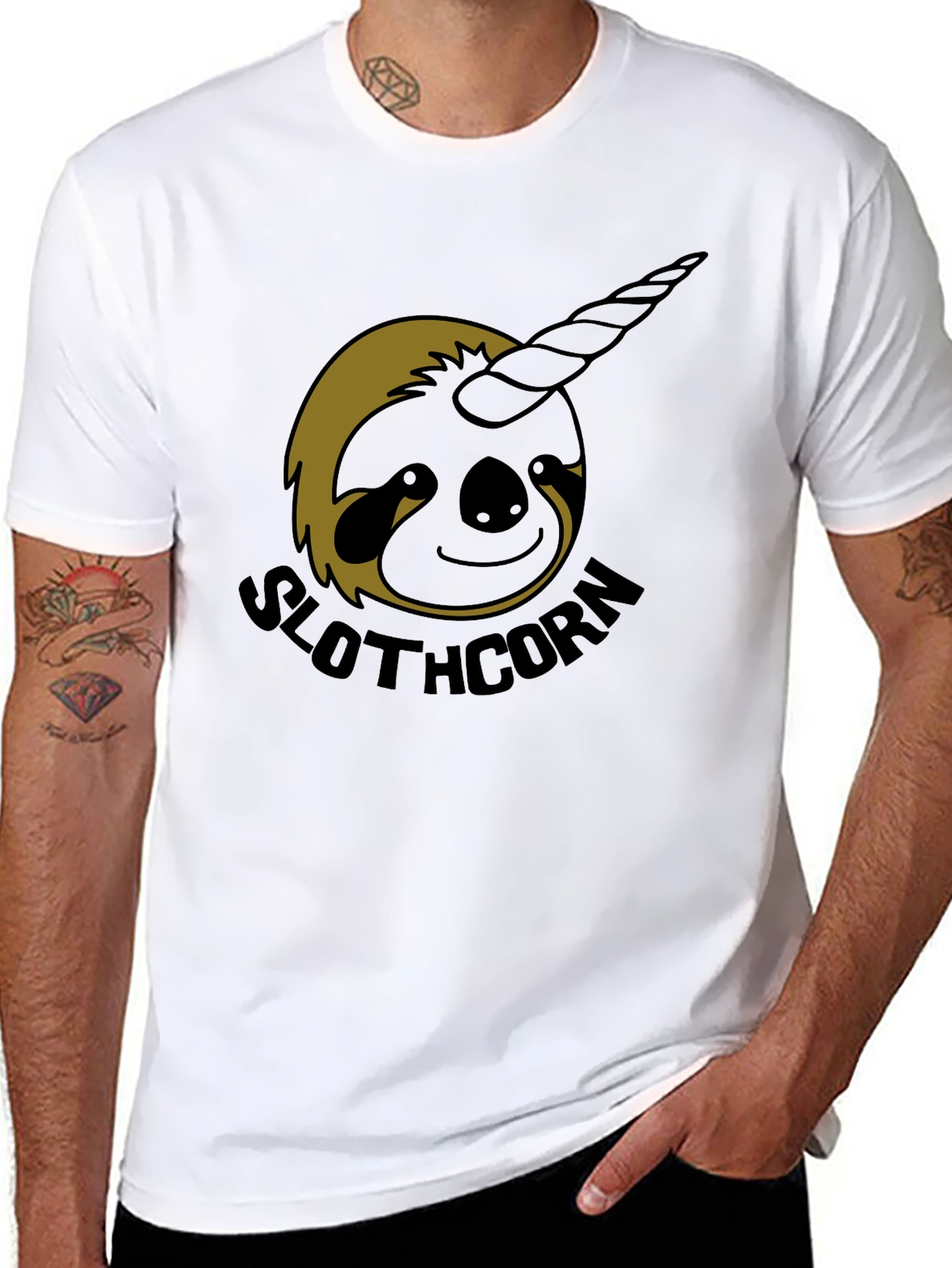 Black Slothcorn Graphic Tee - Unisex Comfort Fit view 8