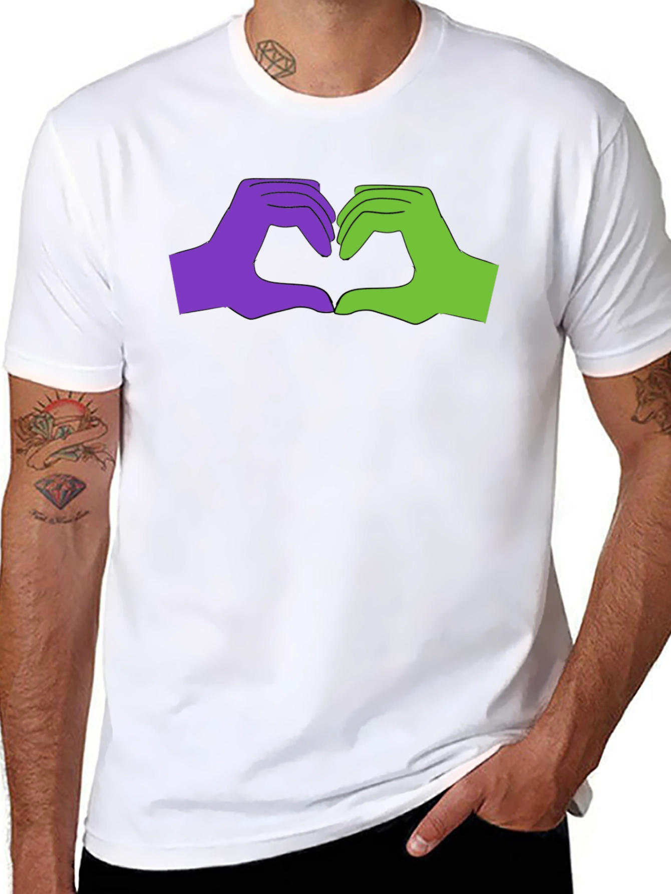 Black Love Sign Language Graphic Tee - Black Cotton T-Shirt view 8