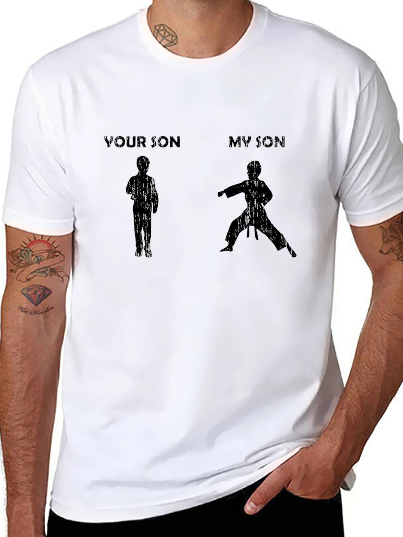 Black Your Son My Son Karate Black T-Shirt view 8