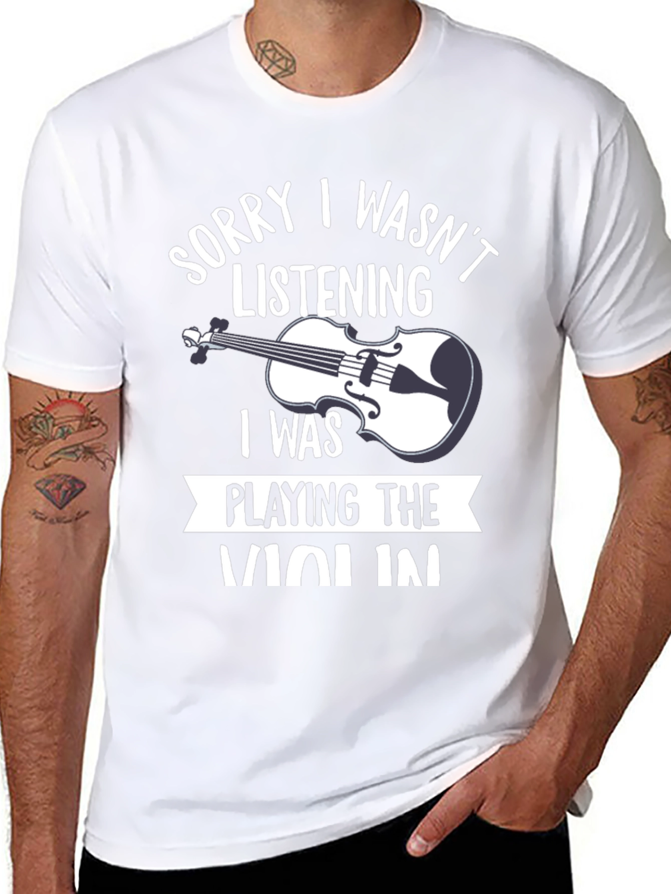 Black Violin Player T-Shirt - Sorry, Wasn't Listening! view 8