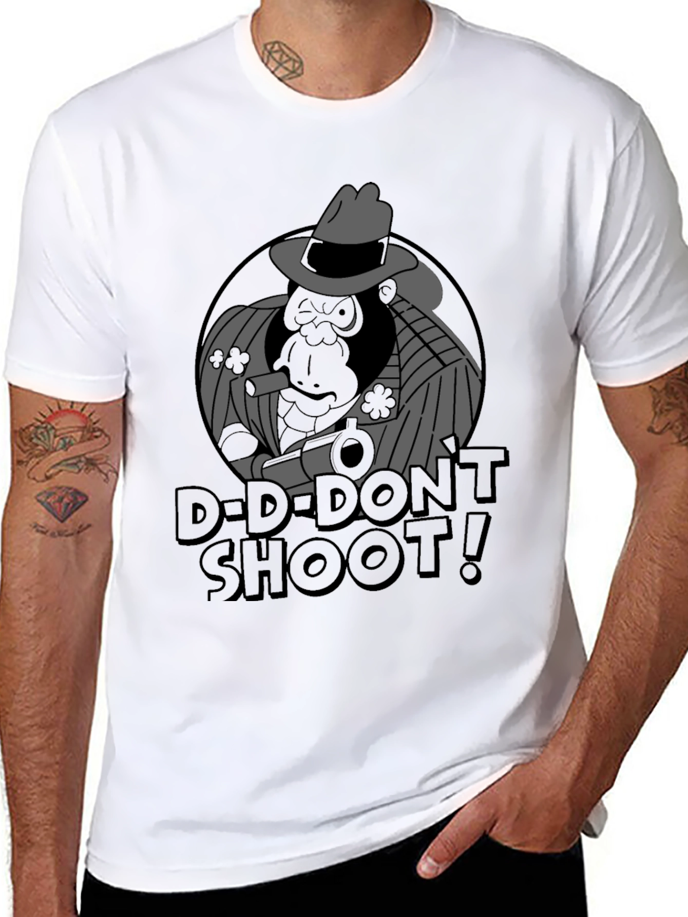 Black Dont Shoot Gorilla Graphic T-Shirt view 8