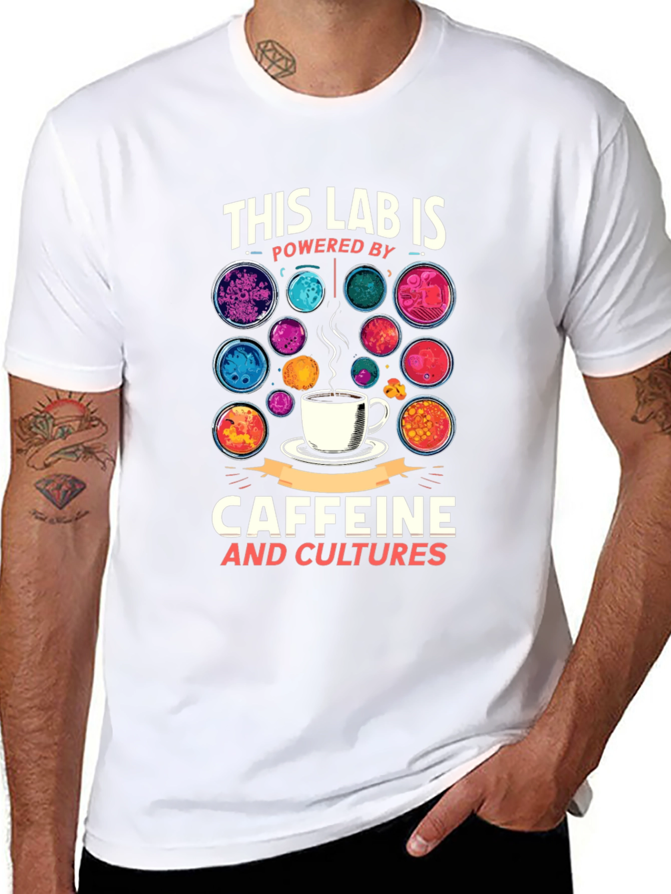 Black Lab Powered by Caffeine and Cultures Graphic Tee view 8