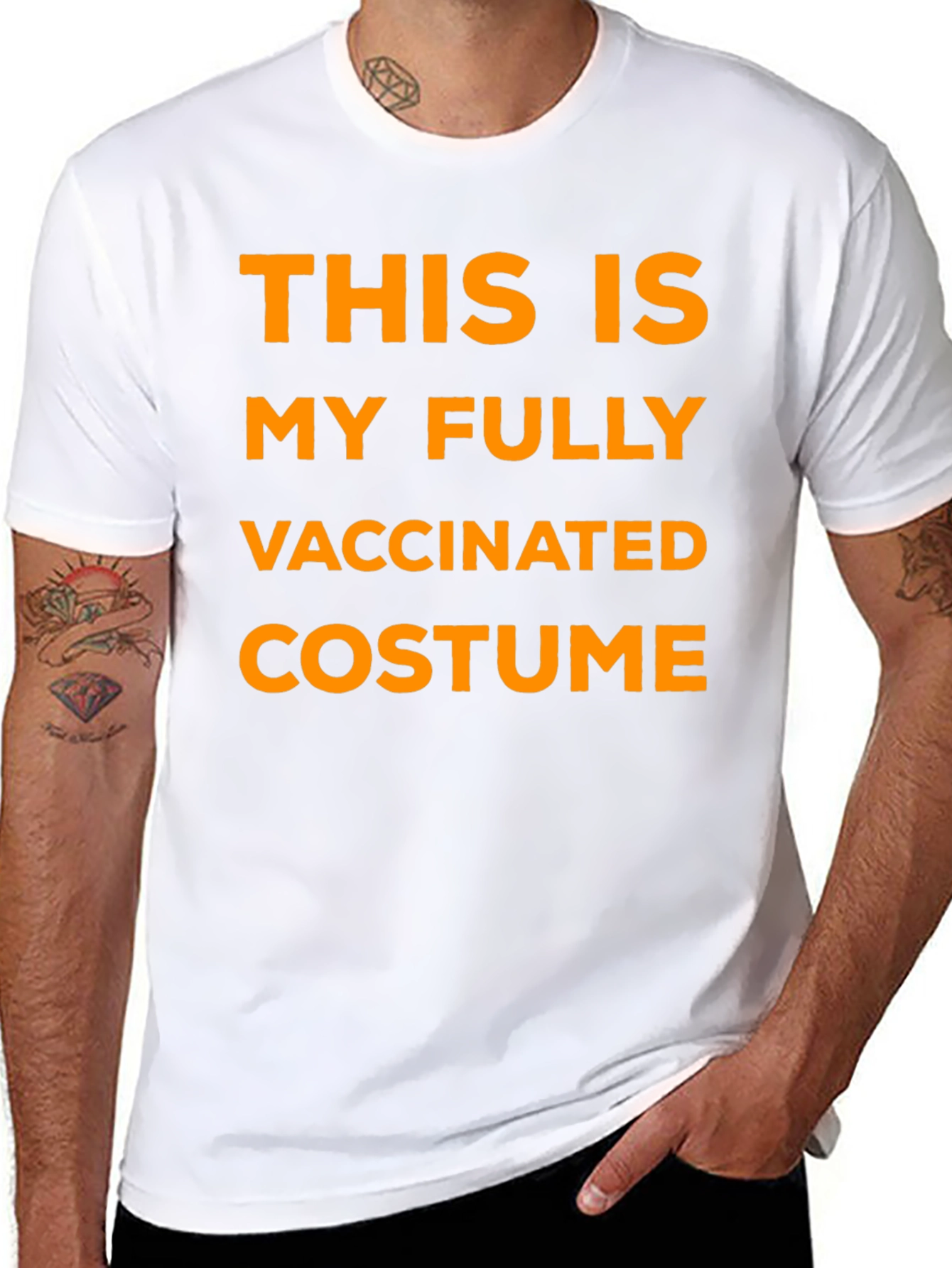 Black Fully Vaccinated Costume T-Shirt - Funny Halloween view 8