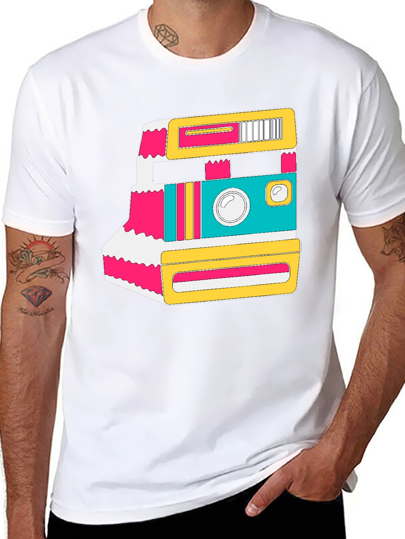 Black Retro Camera Graphic Tee - Black T-Shirt view 8
