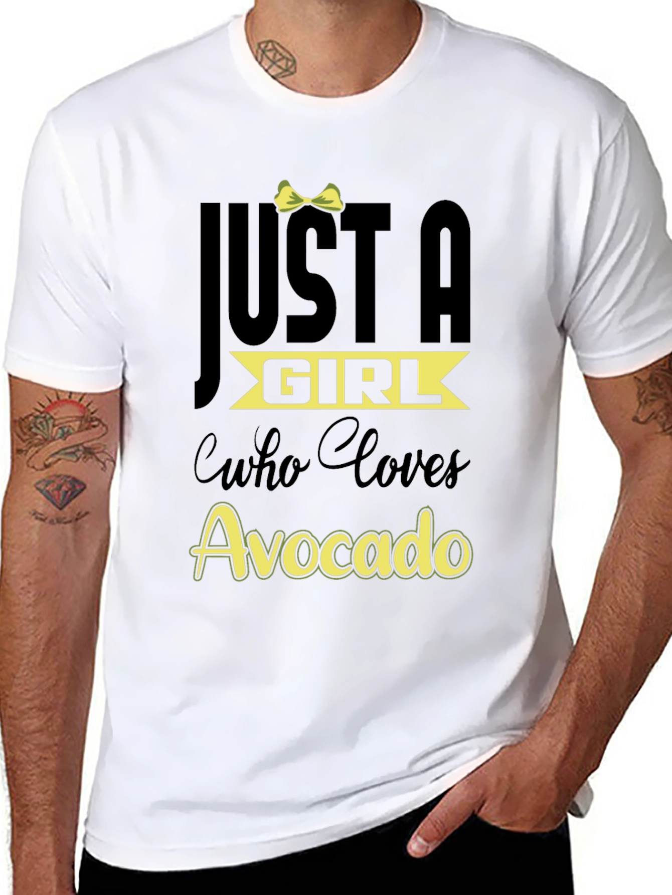 Black Just a Girl Who Loves Avocado T-Shirt view 8