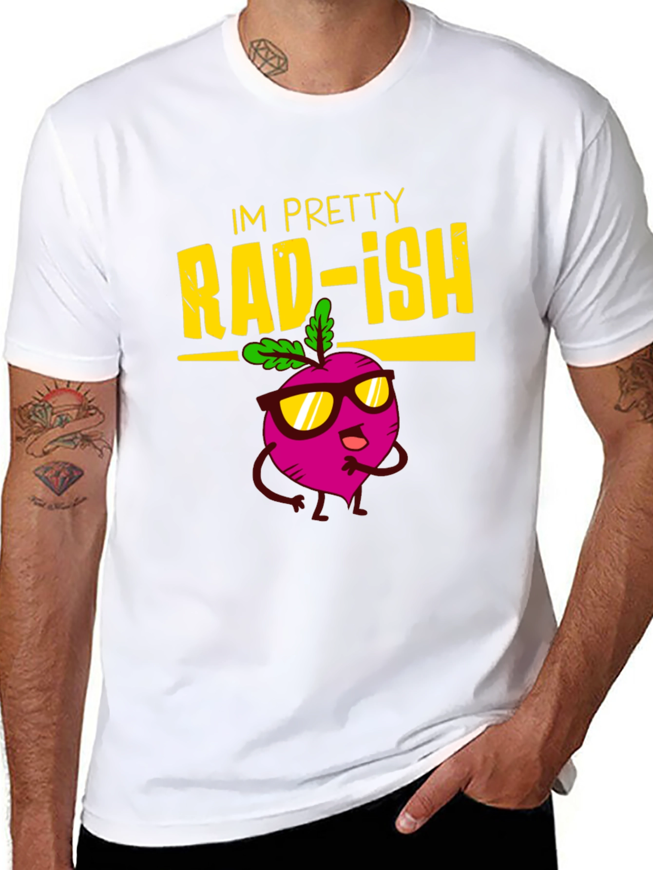 Black Rad-ish Graphic Tee - Funny Vegan T-Shirt view 8