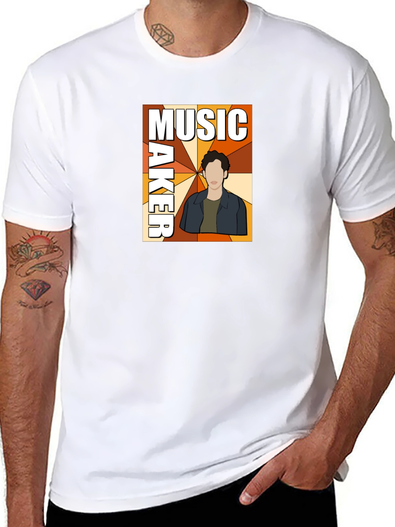 Black Music Maker Graphic Print Black T-Shirt view 8